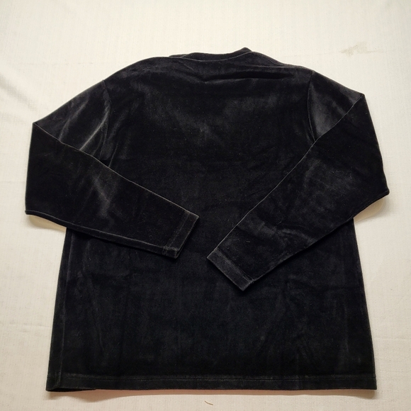 LL Bean Velvet Shirt Womens Medium Pullover 1/4 Zip Top Vintage USA Casual - Picture 10 of 10